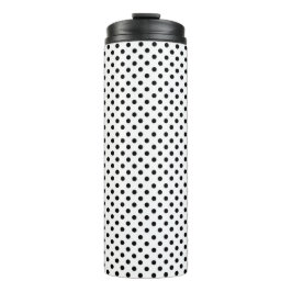 Schwarz-weißes Polka Dot Muster Thermosbecher