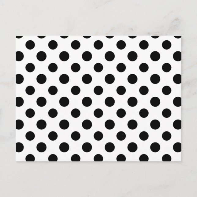 Schwarz-weißes Polka Dots Muster Postkarte (Vorderseite)