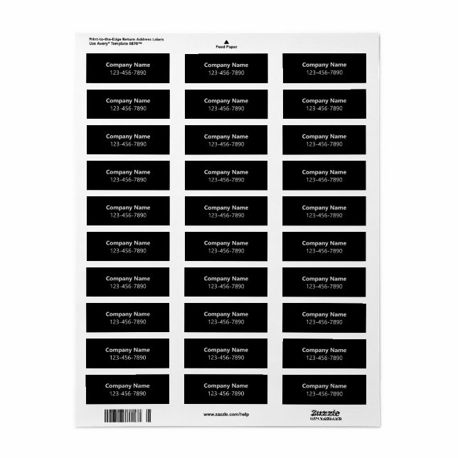 Schwarz-weißes Produkt für Firmenname Telefonnumme (Vorne)