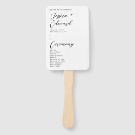 Schwarz-weißes Programm zur Feier der Hochzeit Fächer