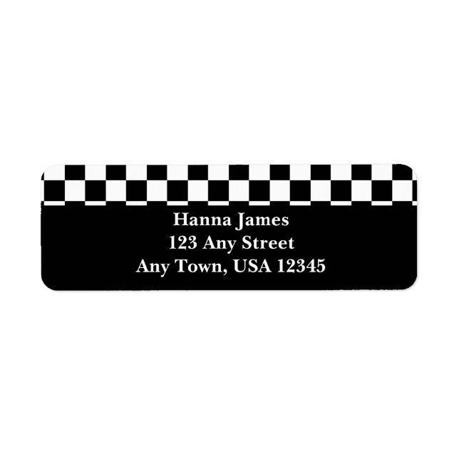 Schwarz-weißes Prüfbrett-Muster Personalisiert (Vorne)