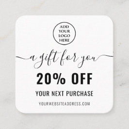 Schwarz-weißes QR-Loyalty-Business-Logo Rabattkarte