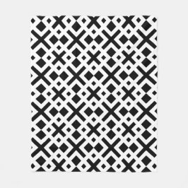 Schwarz-weißes Quadrat-Geometrie-Muster Fleecedecke