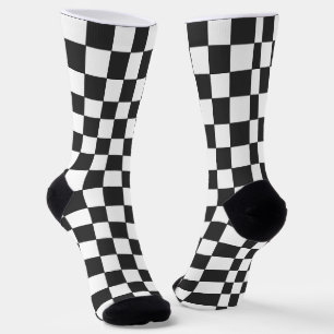 Schwarz-weißes quadratisches geometrisches Muster Socken