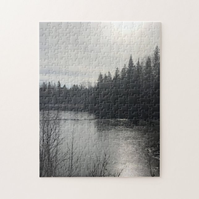 Schwarz-weißes Rätsel Puzzle (Vertikal)