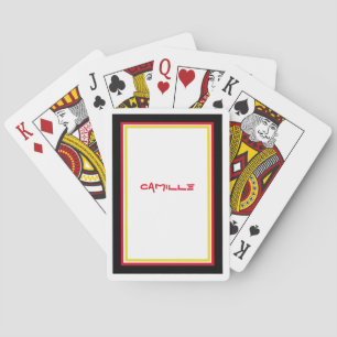 Schwarz-weißes Red and Gold Personalisiert Card De Spielkarten
