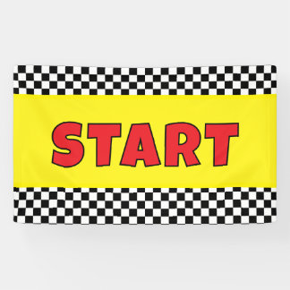 Schwarz-weißes Rennstartlinienbanner Banner