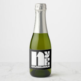 Schwarz-weißes Retro-Typografie-Silvesterfest-Part