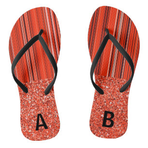 Schwarz-weißes Rot personalisierbar Flip Flops