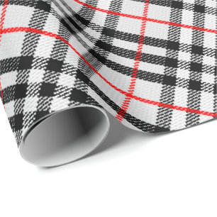 Schwarz-weißes rotes klassisches Checkered Gewebe Geschenkpapier