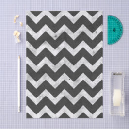 Schwarz-weißes Rustikal-Chevron-Muster Seidenpapier
