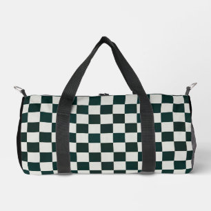 Schwarz-weißes Schachbrett Personalisierter Duffle Bag