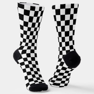 Schwarz-weißes Schachbrettmuster Socken