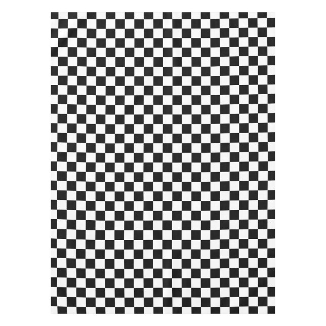 Schwarz-weißes Schachbrettmuster  Tischdecke (Vorderseite)