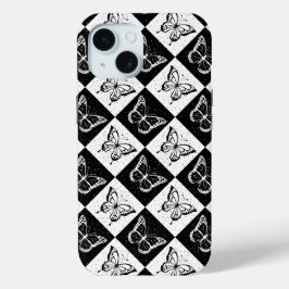 Schwarz-weißes Schmetterlingsdesign Case-Mate iPhone Hülle
