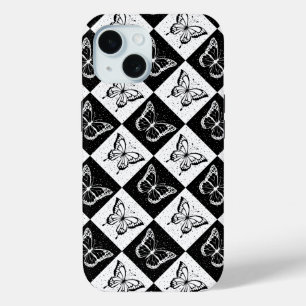 Schwarz-weißes Schmetterlingsdesign Case-Mate iPhone Hülle