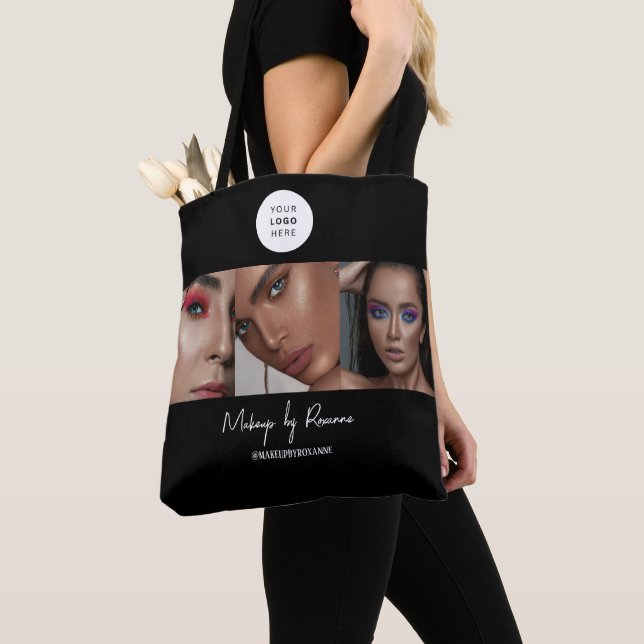Schwarz-weißes Schrift-Logo-Foto-Makeup-Studio  (Von Nahem)