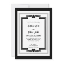 Schwarz-weißes Silver Art Deco Hochzeitsempfang