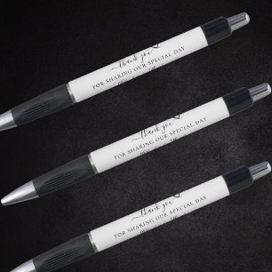 Schwarz-weißes Skriptherz Hochzeit danke Kugelschreiber