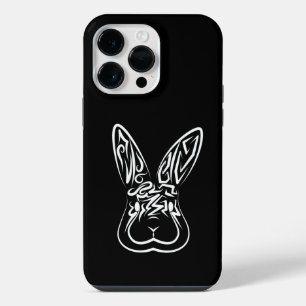 Schwarz-weißes Stammeskaninchen iPhone 14 Pro Max Hülle