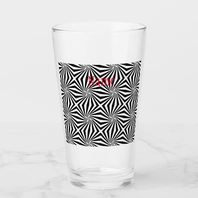 Schwarz-weißes Strahlungsmuster Thunder_Cove Glas (Vorderseite)