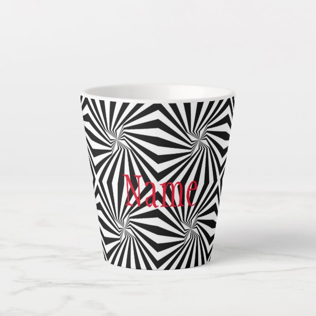 Schwarz-weißes Strahlungsmuster Thunder_Cove Milchtasse (Vorderseite)
