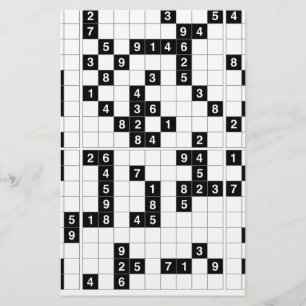 Schwarz-weißes Sudoku Briefpapier