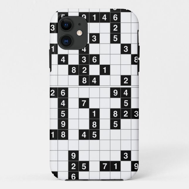 Schwarz-weißes Sudoku Case-Mate iPhone Hülle (Rückseite)