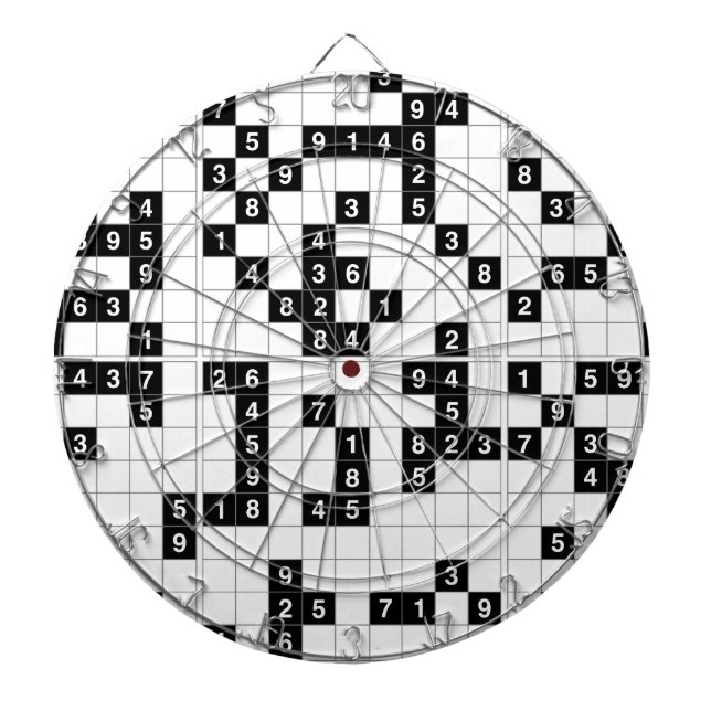 Schwarz-weißes Sudoku Dartscheibe (vorne)