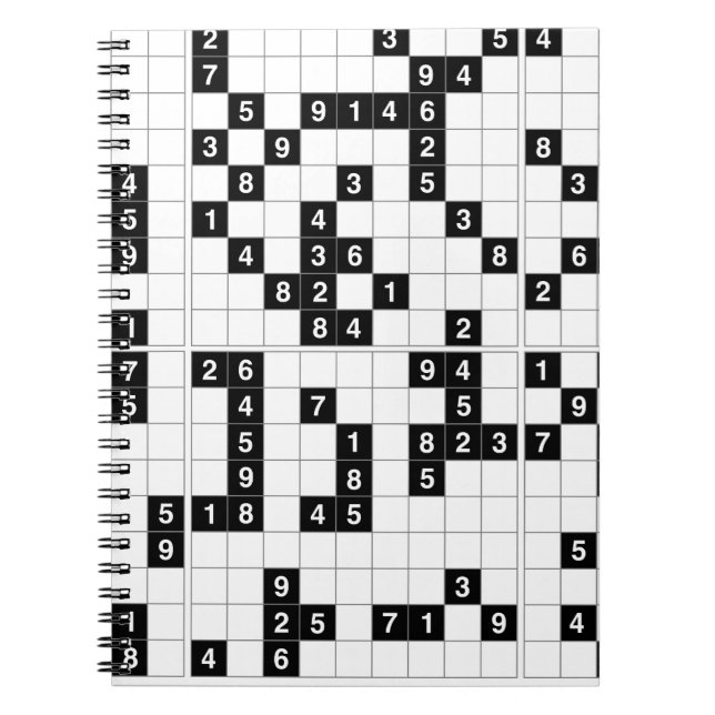 Schwarz-weißes Sudoku Notizblock (Vorderseite)