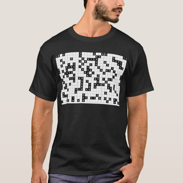 Schwarz-weißes Sudoku T-Shirt (Vorderseite)