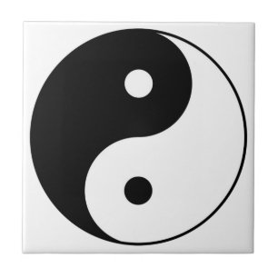 Schwarz-weißes Symbol yin Yang Fliese