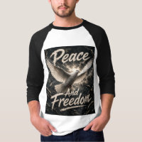 Schwarz weißes T-Shirt mit Taubendesign auf dem ge