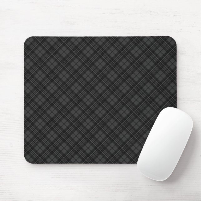 Schwarz-weißes Tartan kariertes Weihnachtsmuster Mousepad (Mit Mouse)