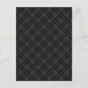 Schwarz-weißes Tartan kariertes Weihnachtsmuster Postkarte
