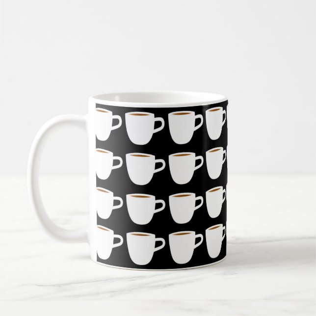 Schwarz-weißes Tasse-Muster Kaffeetasse (Links)