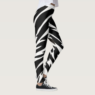 Schwarz-weißes Tigerstreifen-Muster bei Tieren Leggings