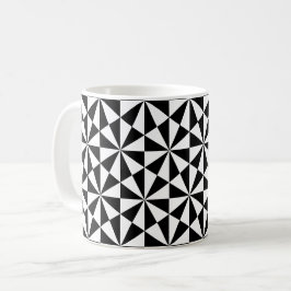 Schwarz-weißes Triangle Square Art Déco Retro Must Kaffeetasse
