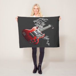 Schwarz-weißes und rotes Design Fleecedecke