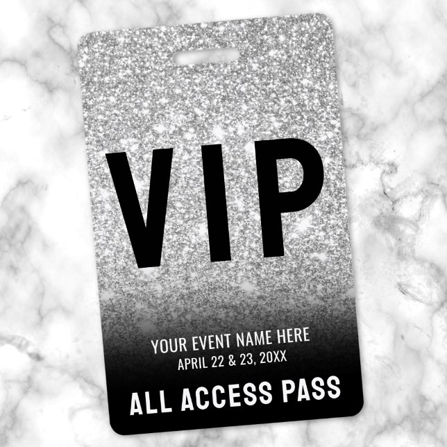 Schwarz-weißes VIP-Abzeichen Ausweis (All Access Black White VIP Badge )