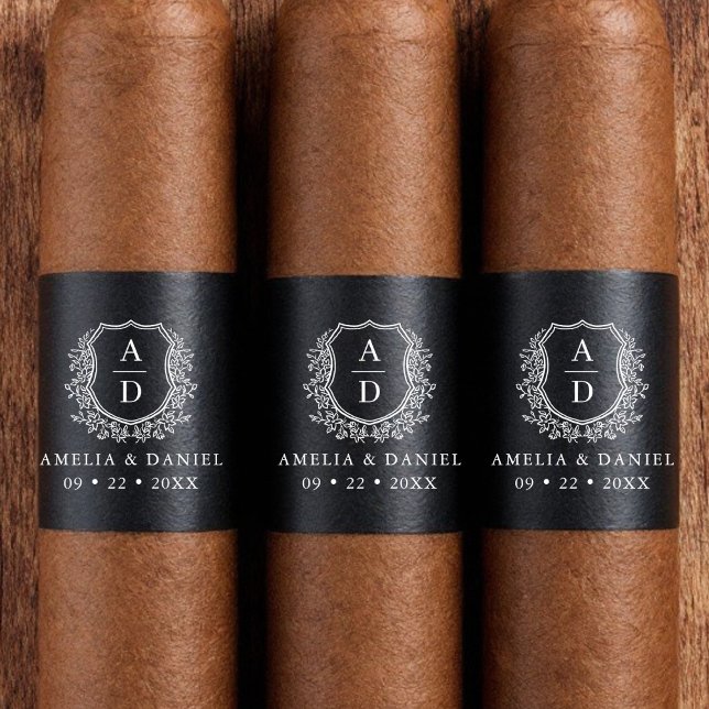 Schwarz-weißes Wappen Monogram Wedelband (Von Creator hochgeladen)