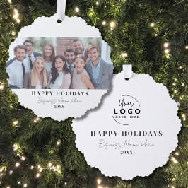 Schwarz-weißes Weihnachtsgeschäft Ornament Karte