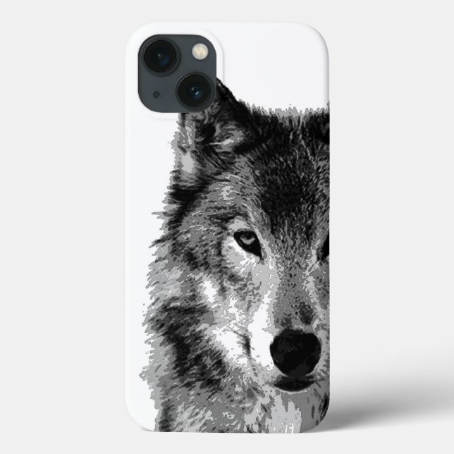 Schwarz-weißes Wolf-Auge starker Xtreme iPhone 6 Case-Mate iPhone Hülle (Rückseite)