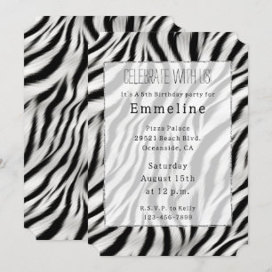 Schwarz-weißes Zebra Einladung