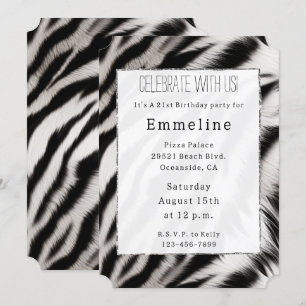 Schwarz-weißes Zebra Einladung