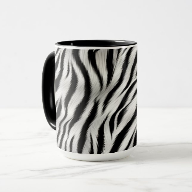 Schwarz-weißes Zebra Tasse (Vorderseite Links)
