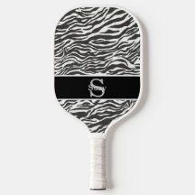 Schwarz-weißes Zebra-Tiermuster Anfangsmonogramm