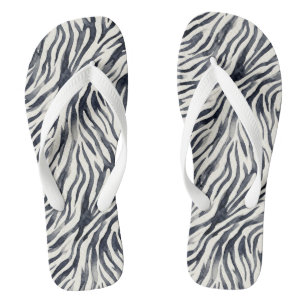 Schwarz-weißes Zebradruck-Muster Flip Flops