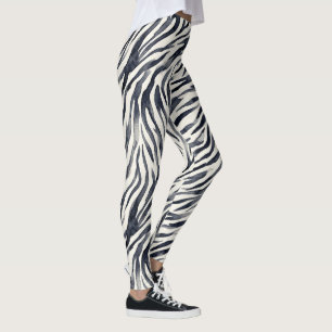 Schwarz-weißes Zebradruck-Muster Leggings