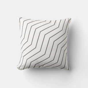 Schwarz-weißes Zigzag Muster Lumbar Pillow Kissen